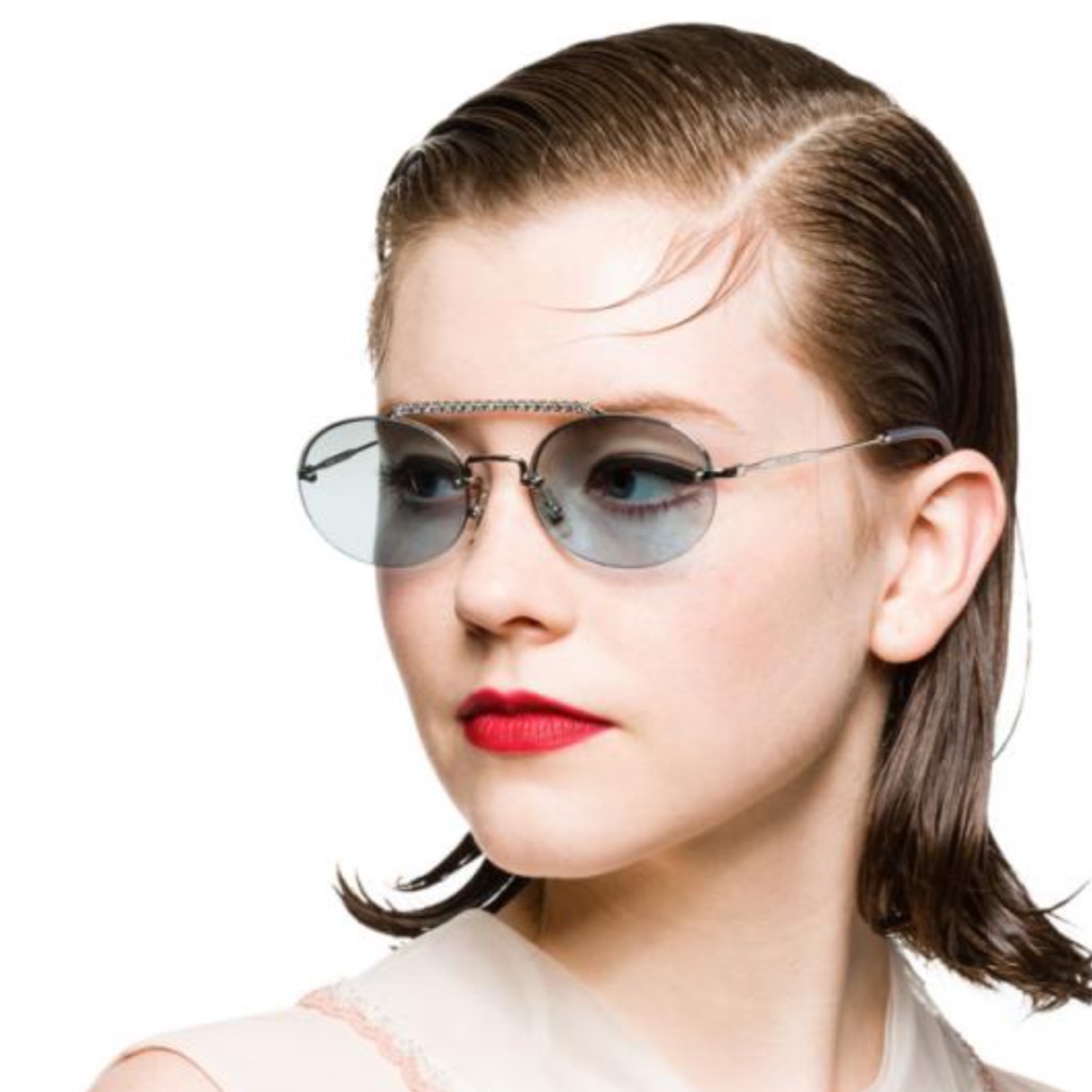 Miu Miu Smu60t Crystal Embellished Sunglasses Silver Blue Mirrored Lenses